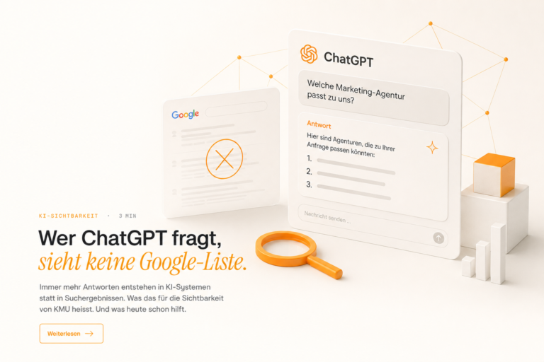 Wer ChatGPT fragt, sieht keine Google-Liste.